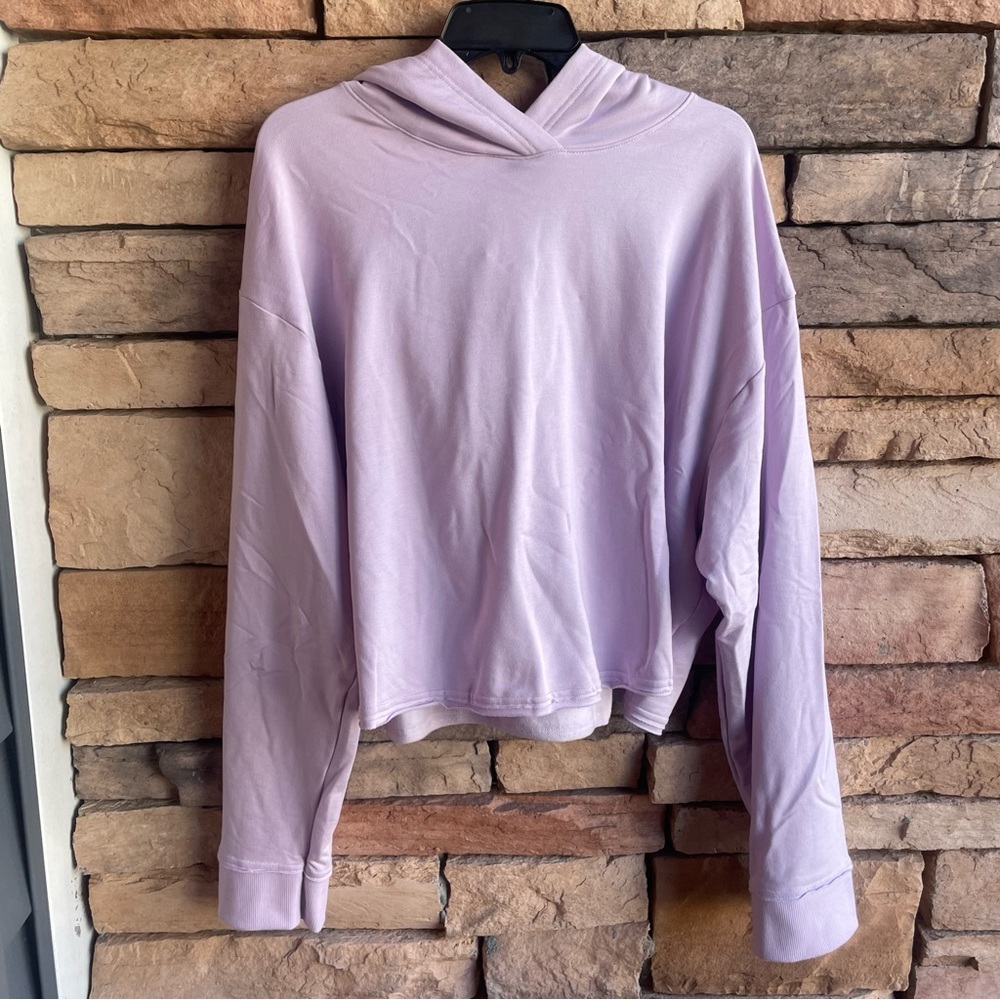 Nike Yoga light purple soft cropped  Hoodie Sweatshirt NWT 1X